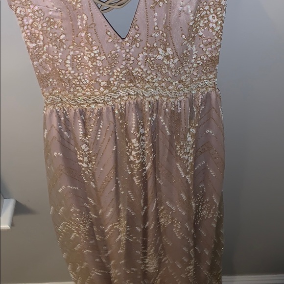 Hello Molly Dresses Gold On The Ceiling Glitter Maxi Dress Poshmark
